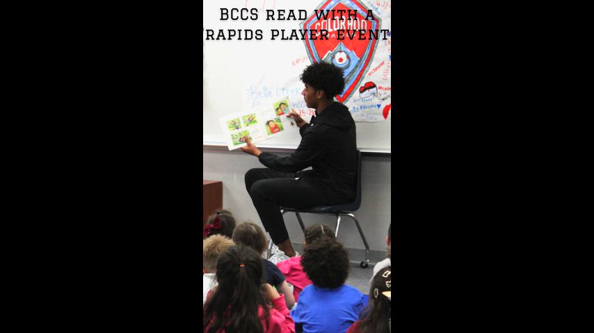 Video of Lucas Herrington and RapidMan from the Colorado Rapids Soccer Team engaging with our students. 