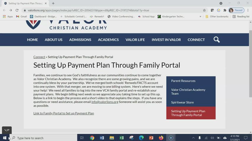 Payment Plan Options | Valor Christian Academy
