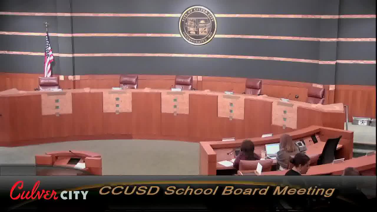 Regular Board Meeting 21318 Culver City Unified School District
