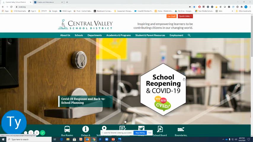 Login information to PowerSchool