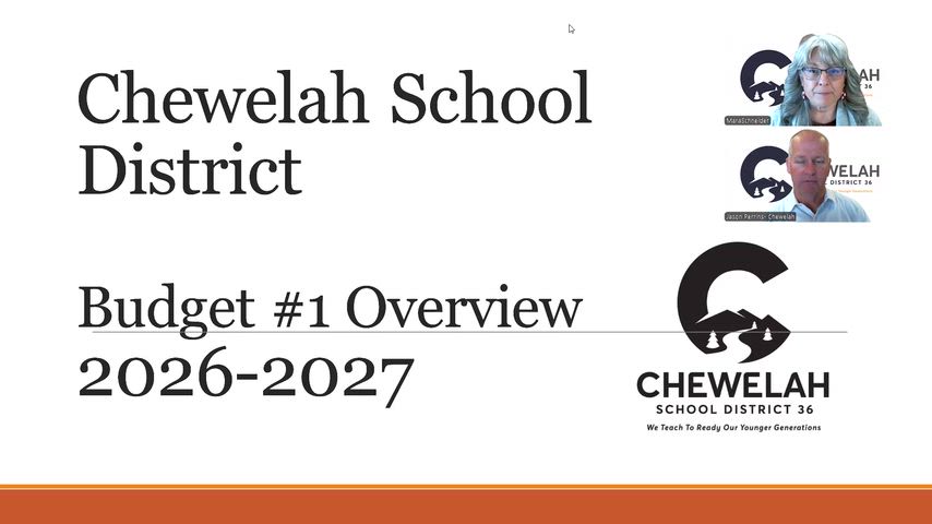 Overview of the Chewelah School District budget.  September 14, 2026.