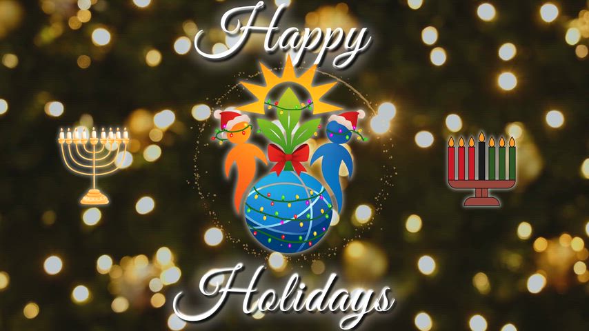 Winter break schedule, happy holidays, and we are hiring slideshow notice