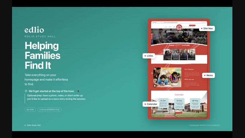 Study Hall recording covering discoverability on your homepage