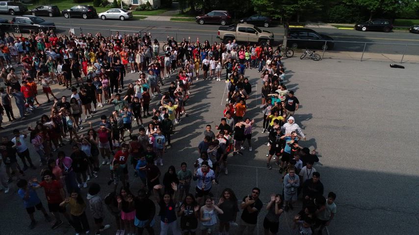 drone view from back of school