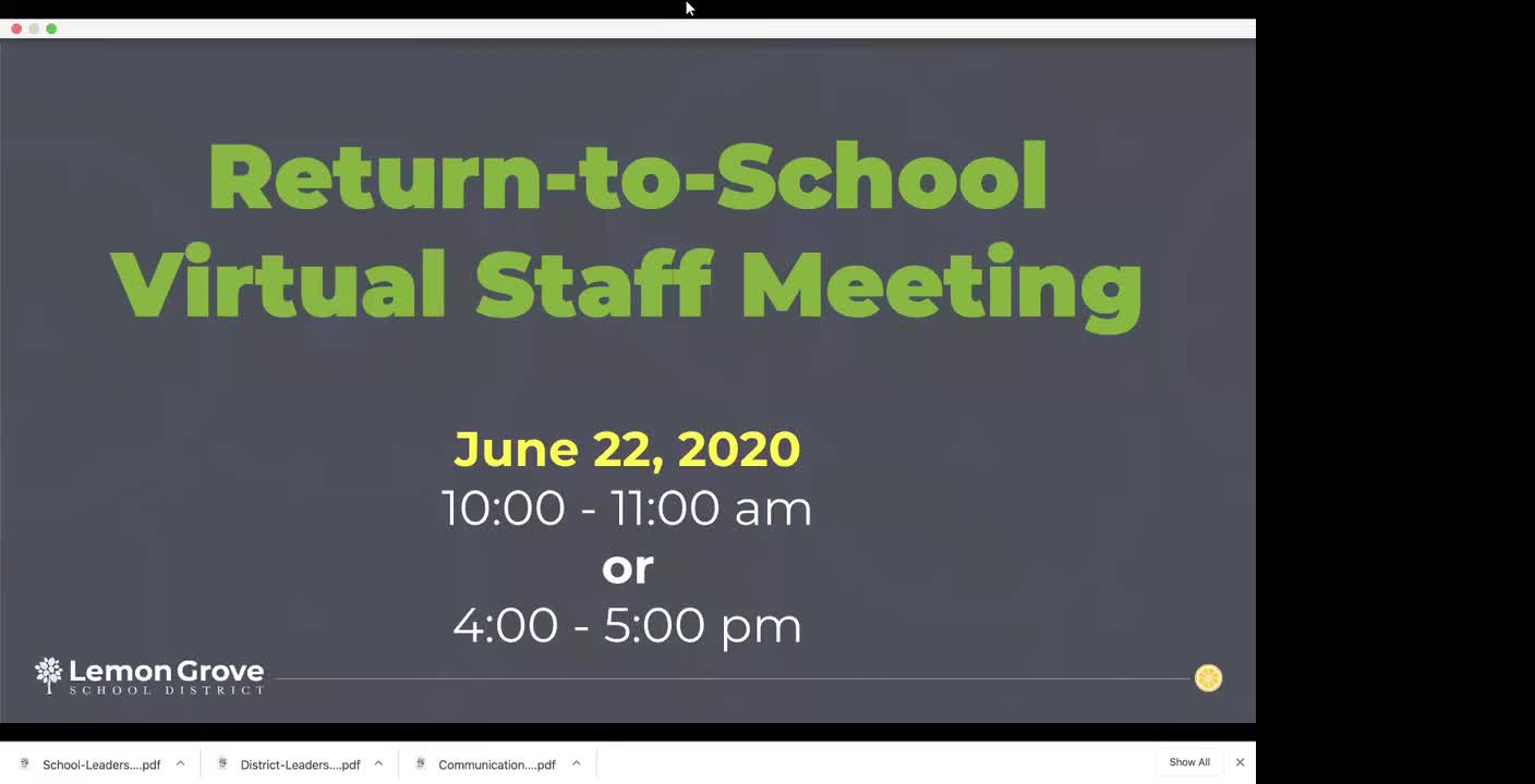 Lemon Grove School District Staff Update 06/22/2020 Lemon Grove