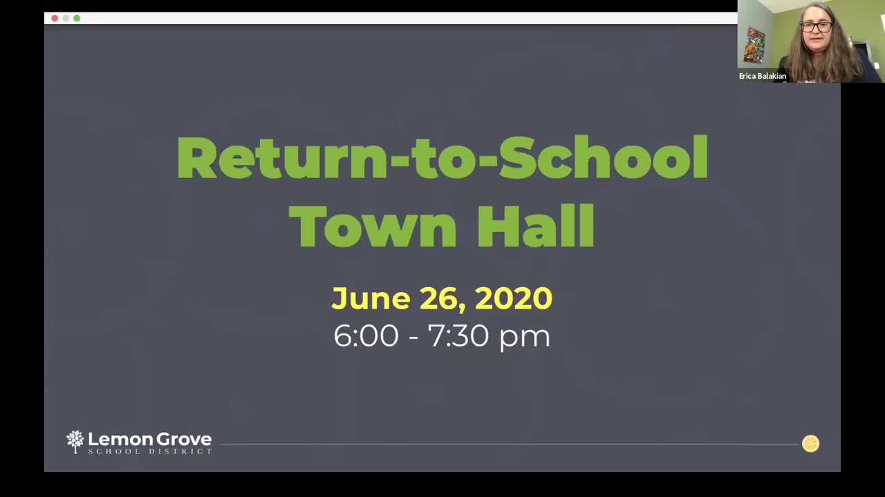Lemon Grove School District Town Hall Meeting 06/25/2020 Lemon