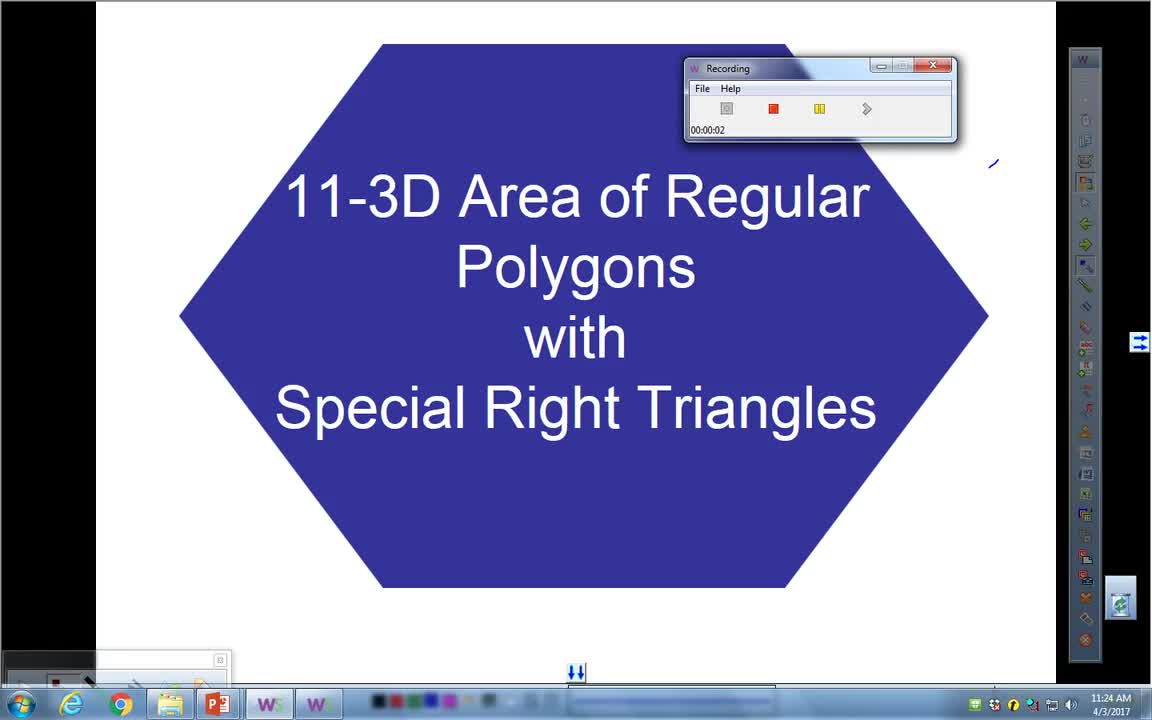 Geo 11-3D Area of Regular Polygons with Special Right Triangles ...