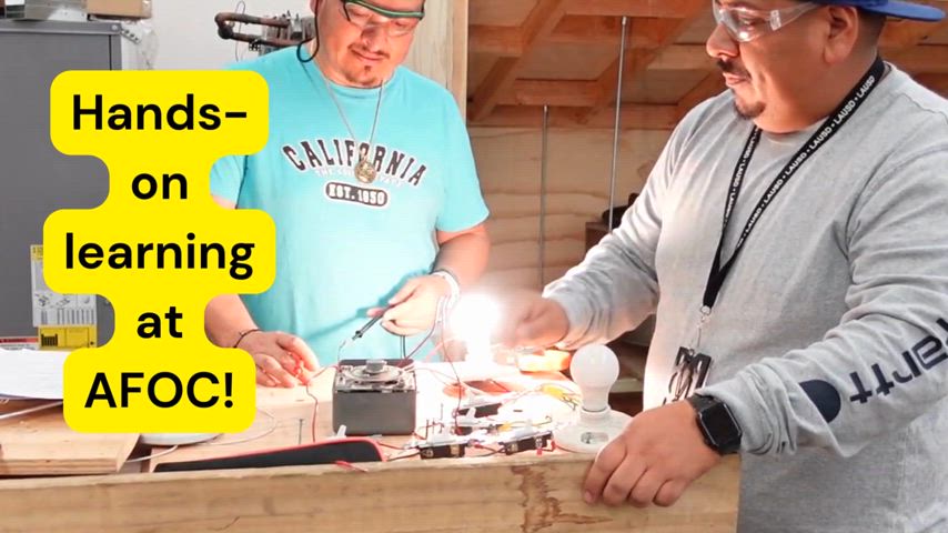 Mr. Reyes's HVAC class works on their electrical skills. 
