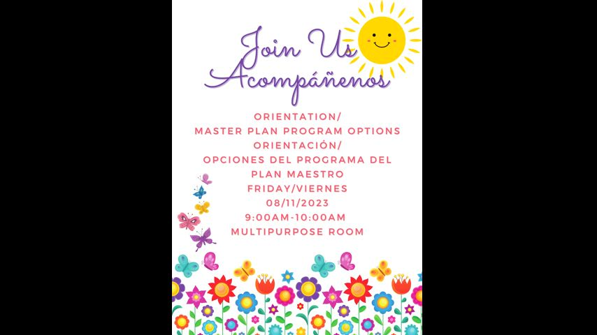 Video welcoming parents to school and reminder of the kinder orientation 