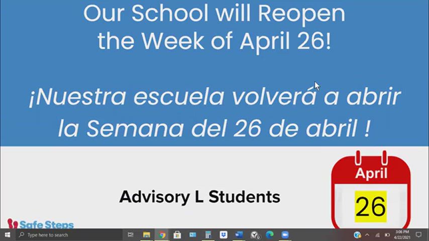 Advisory L schedule -Spanish