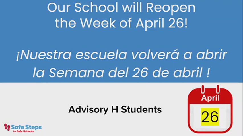 Advisory H schedule - Spanish