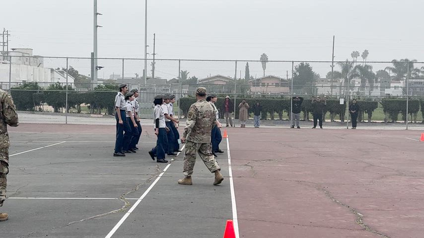 VNHS Unarmed Drill Team at All City Drill Competition