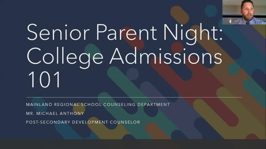 Senior Parent Night: College Admissions 101