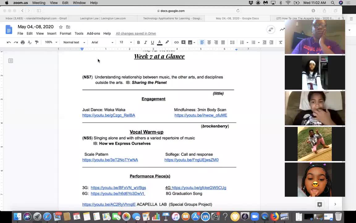 Zoom meeting with 6th grade 05/06/20 | Mary McLeod Bethune Day Academy ...