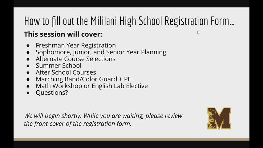 Incoming 9th Grade Registration Form Instructional Video