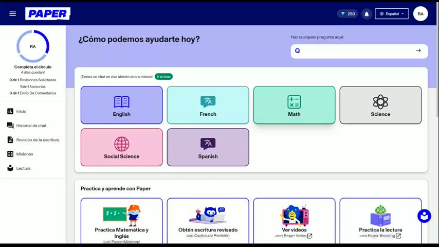Online video on how to use Paper, an online academic support for students