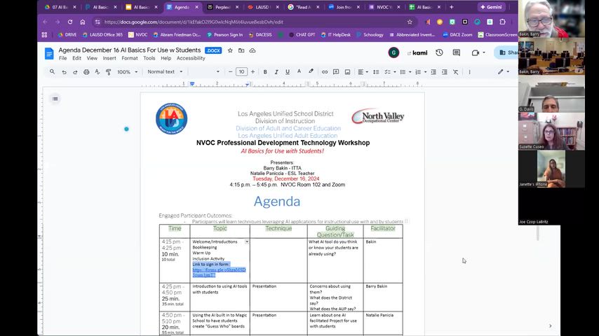 AI Basics for Use with Students, December 12, 2025 
