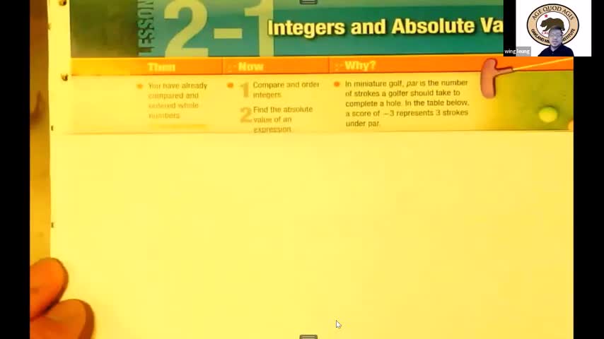 Pre-Algebra 2.1 - Integers and Absolute Values | Oakland Military ...