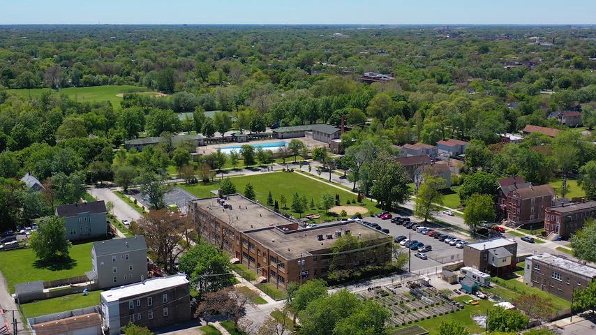 Drone footage of school campuses