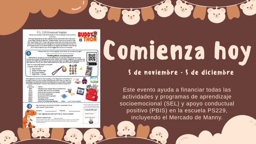 Explaining the buddy-a-thon fundraiser