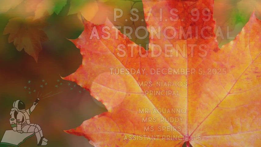 P.S./I.S. 99 Student Of The Month November 2025