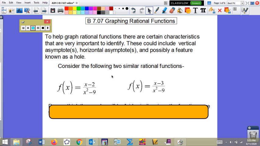 3/11 AIM3 7.7 Graphing Rational Functions | Point Loma High School