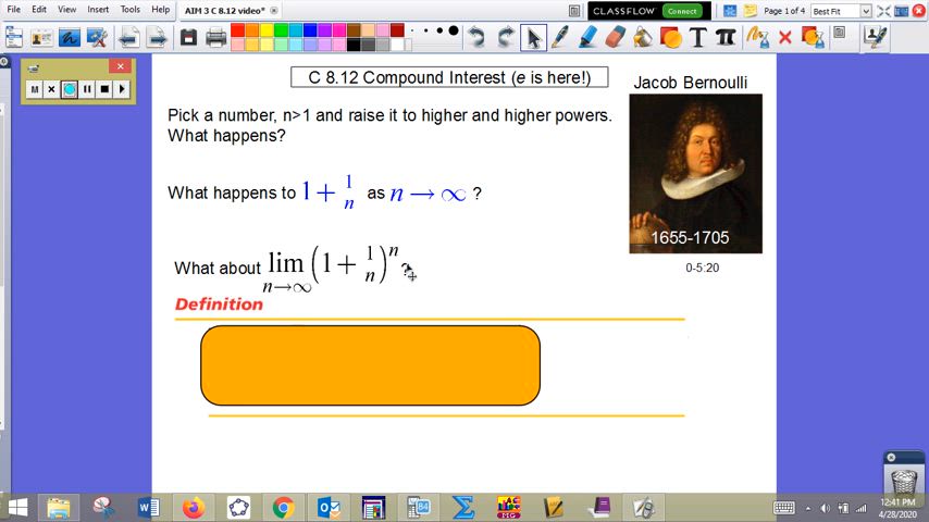 4/15 AIM3 8.12 Compound Interest and the number e | Point Loma High School