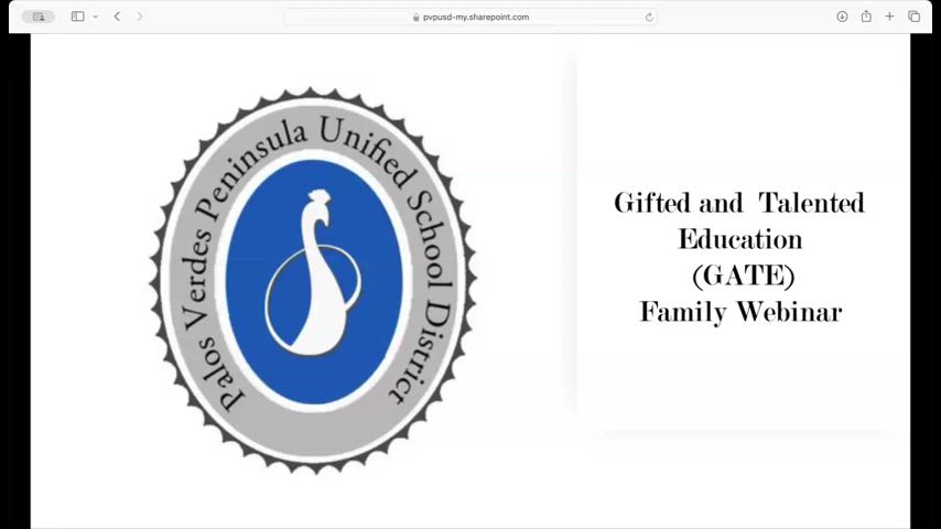 Gifted and Talented Education (GATE) Family Webinar