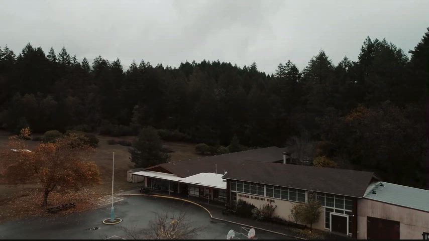 Drone footage of Dobbyn Creek and Casterlin School.