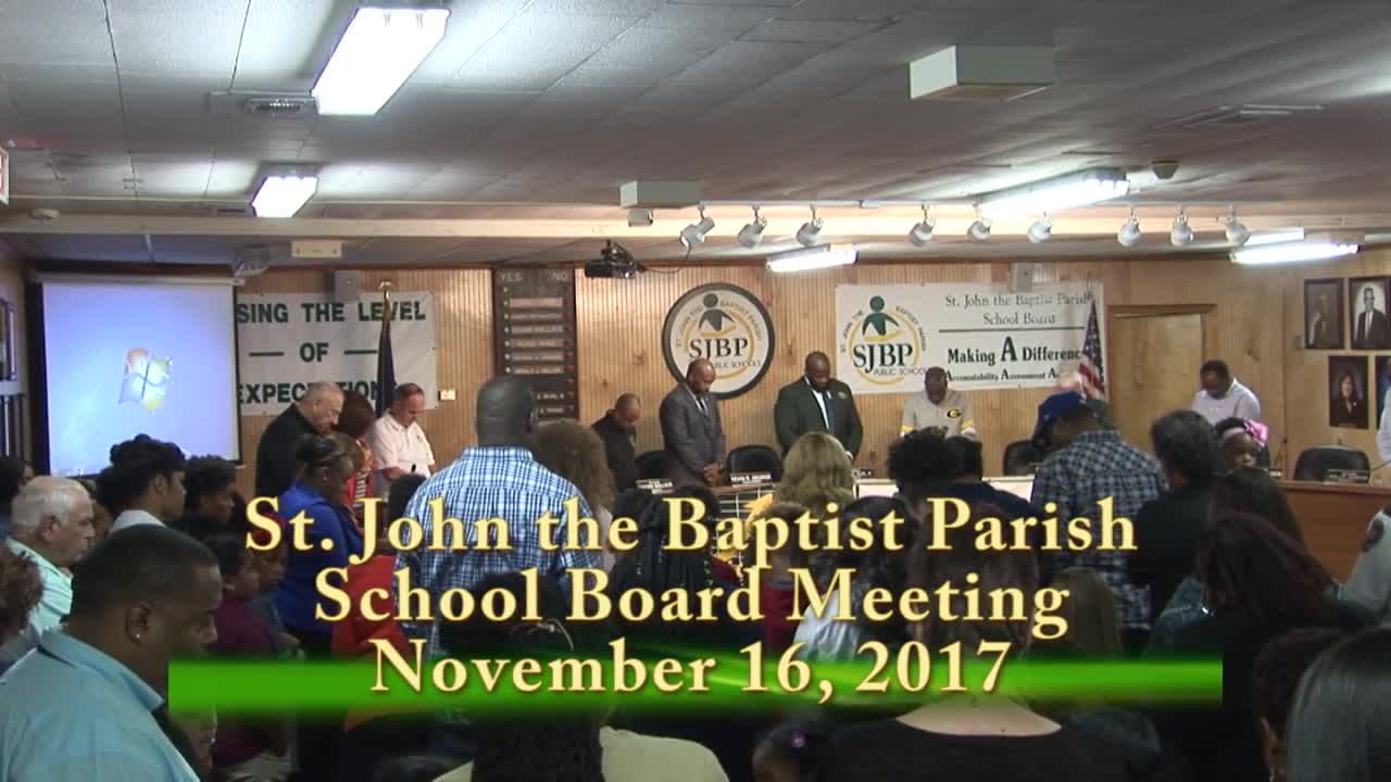 School Board Meeting 20171116 St. John The Baptist Parish Public