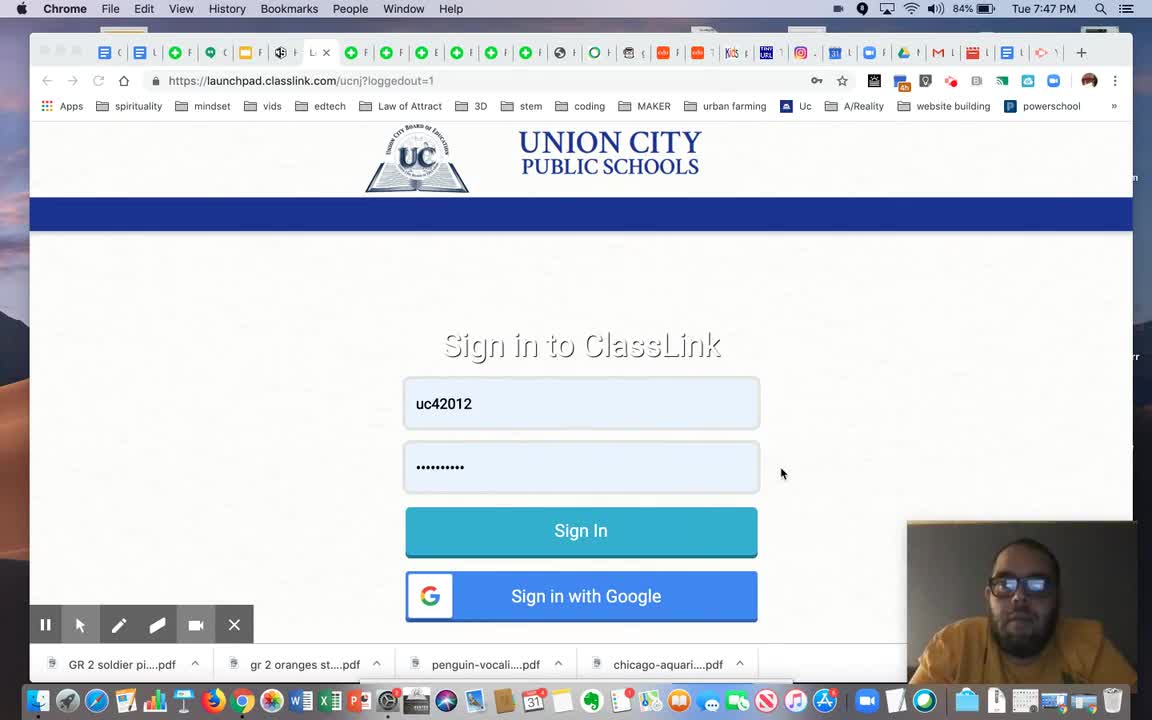 Instrucciones de inicio de sesión del estudiante Usando sus cuentas de  Google | Union City Public Schools