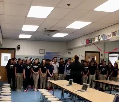 Emerson Hispanic Heritage Assembly Students Singing Teacher Created Song