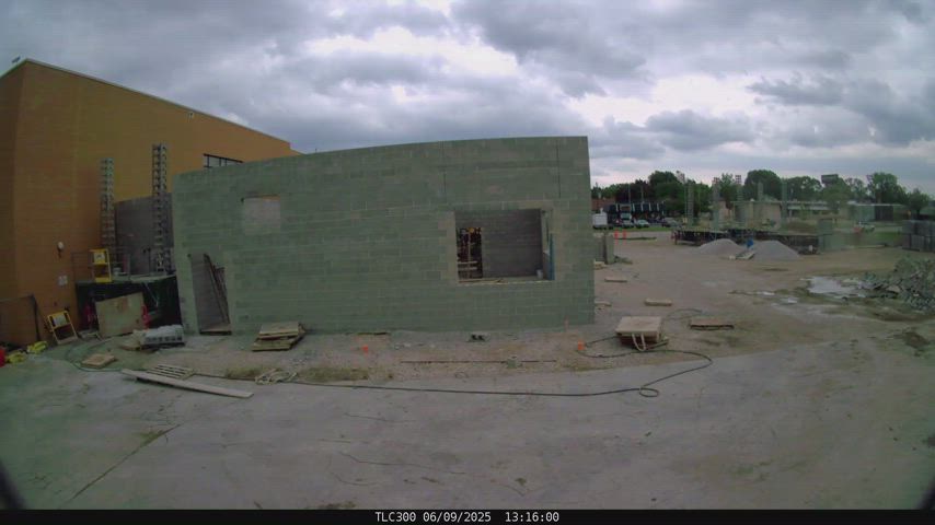 Video of exterior and interior walls being built