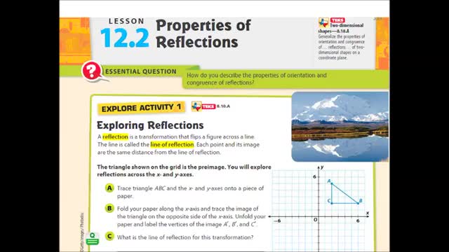 Adv Lesson 12 2 Properties Of Reflections Whitehouse