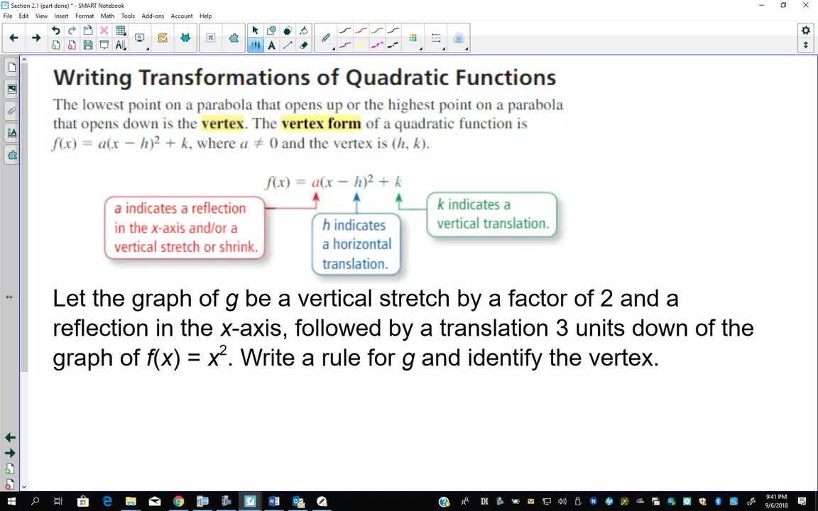 Algebra 2 Section 2 1 Part 2 29 Minutes Yankton High School