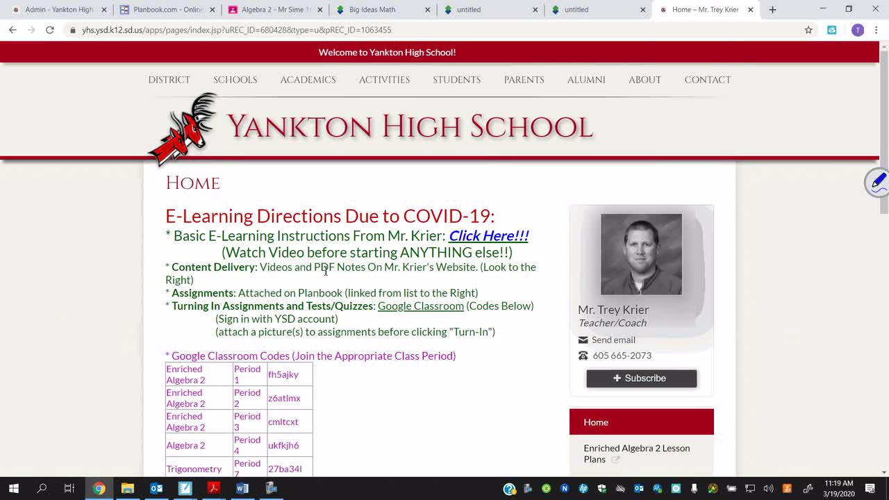 ELearning Instructions Video Yankton High School